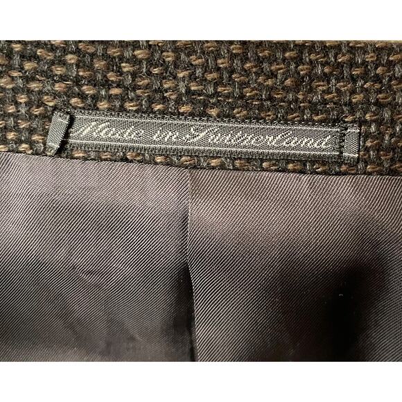 Ermenegildo Zegna Black Gray Taupe 100% Cashmere Blazer Jacket Mens IT56 US44 - Picture 10 of 13